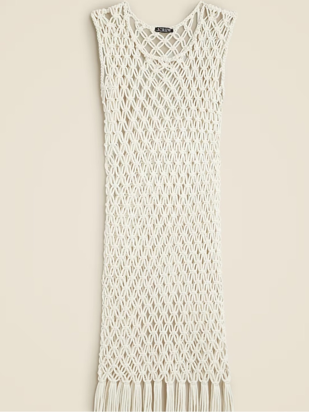 J. Crew Open Macramé Crochet Sleeveless Dress in Natural Beige - Picture 7 of 7